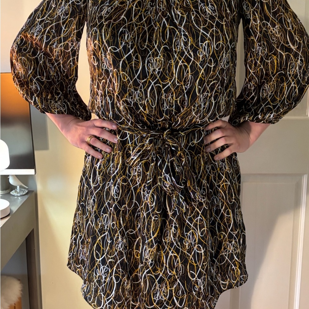 Timeless Dvf Silk Multicolor Patterned Dress - image 1